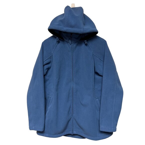 Duluth Trading Men's Hoodie Sweatshirt Blue Hooded Denali Fleece Full Zip Medium - Picture 1 of 7